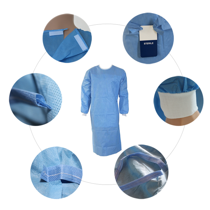 良質SMMSの手術衣の非編まれた使い捨て可能な外科ガウン、医学SMSの手術衣1
